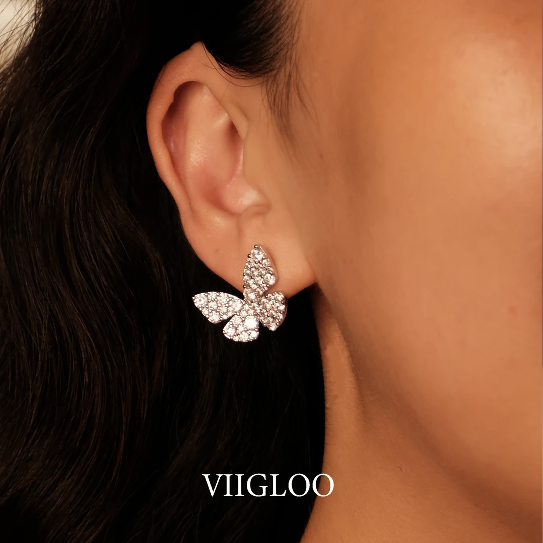 ⅦGLOO｜蝴蝶千颂-原创小众气质百搭工艺款满钻耳环闺蜜