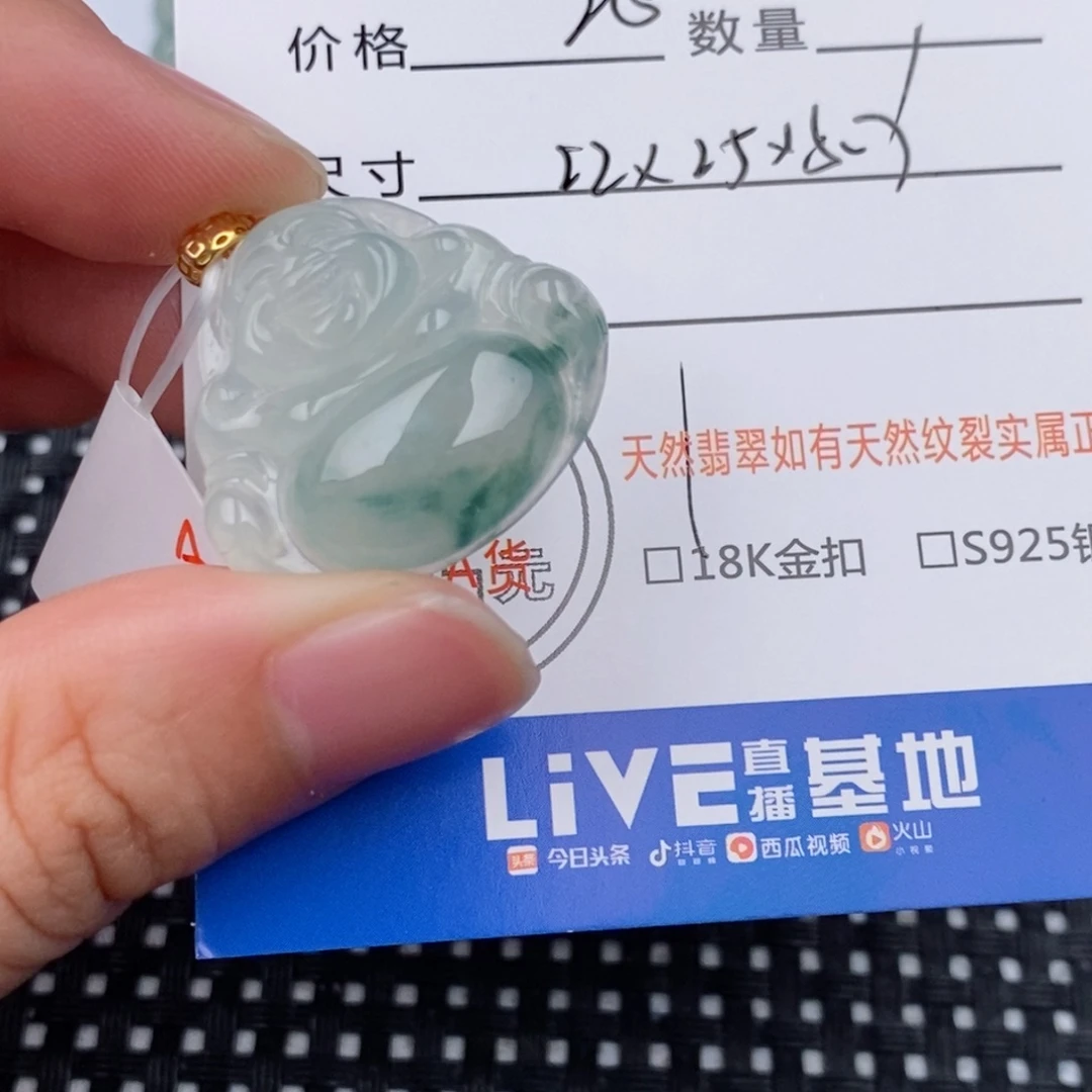 未***来翡翠18K金镶嵌颈饰