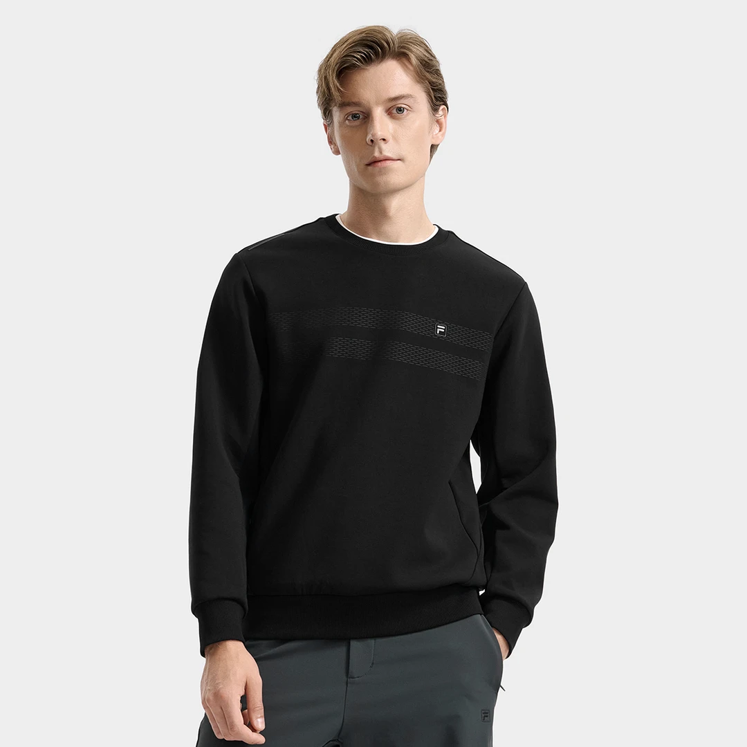 FILA/斐乐男装秋冬新款圆领卫衣时尚休闲舒适套头衫F11M543205F