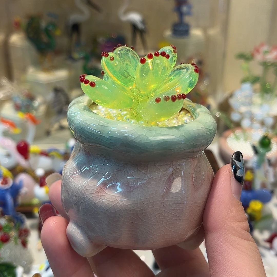 手工艺品琉璃熊童子