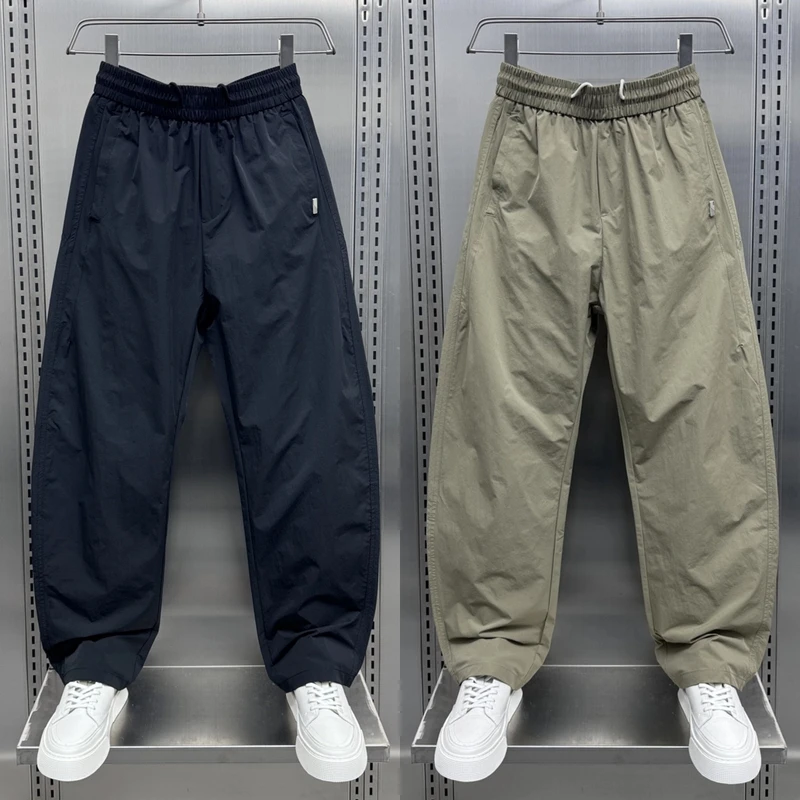 裤子男2025夏季新款户外速干弯刀休闲裤青年宽松直筒痞帅运动长裤