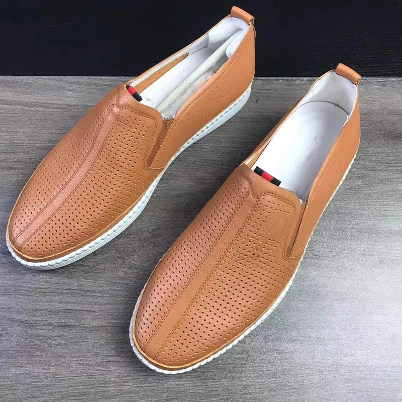 2168皮鞋男款商务真皮宽头圆头厚底软面男鞋头层牛皮透气休闲鞋男
