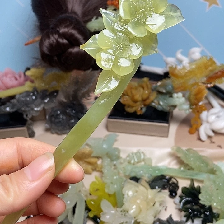 岫玉未镶嵌发簪发簪