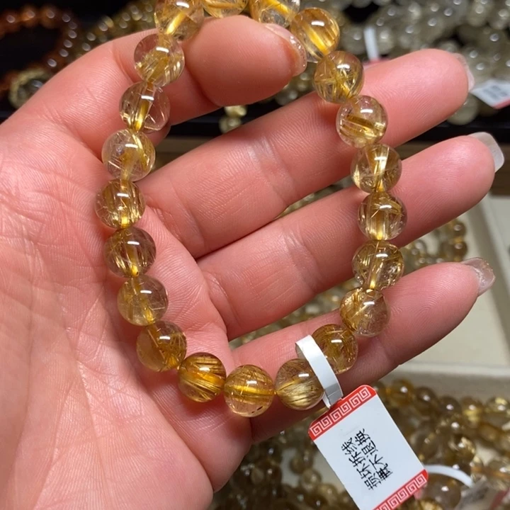 发晶手链未镶嵌如*天然钛晶手链