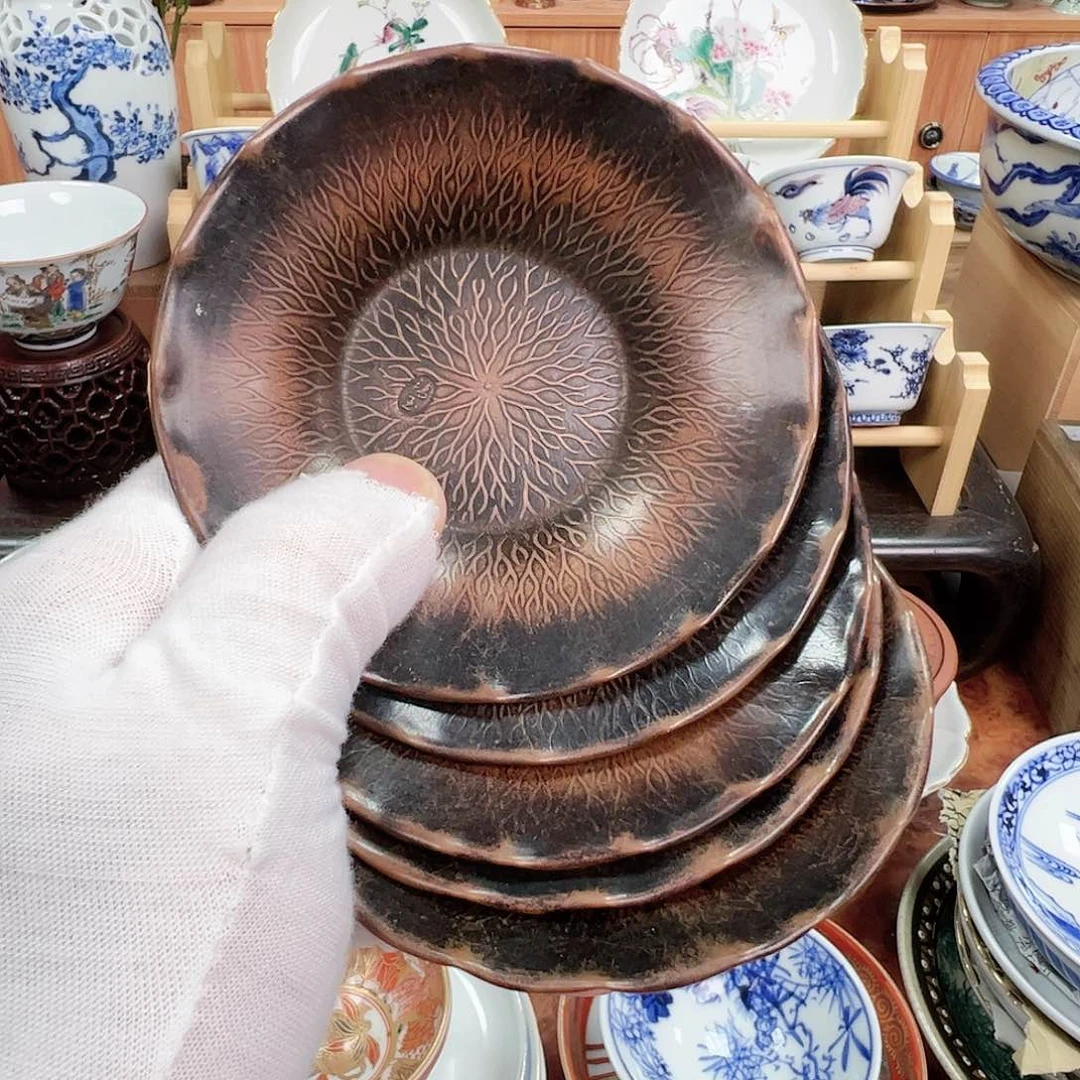 柴窑茶具茶杯盘子杯托