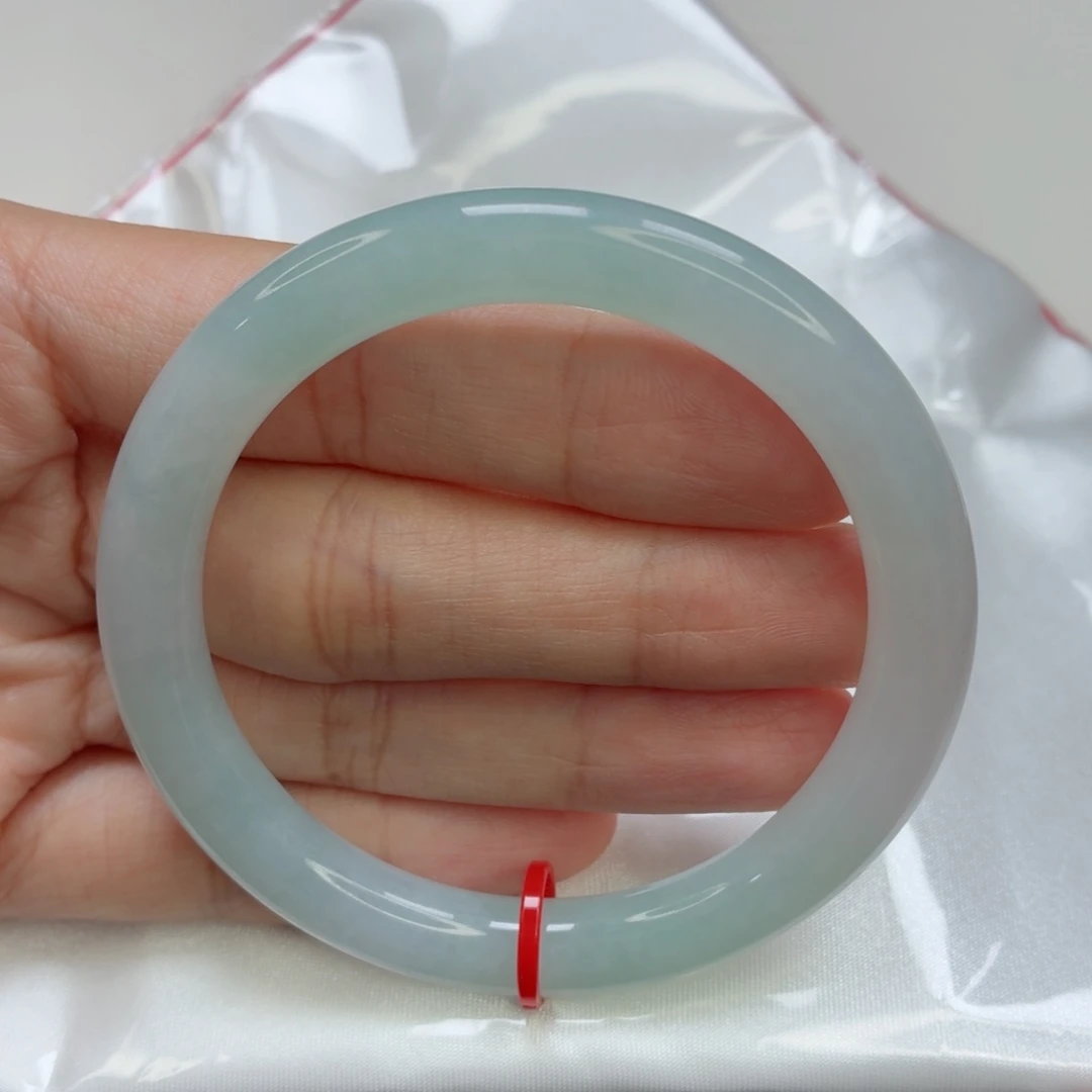 翡翠未镶嵌手镯老坑53圈冰胶天空蓝014