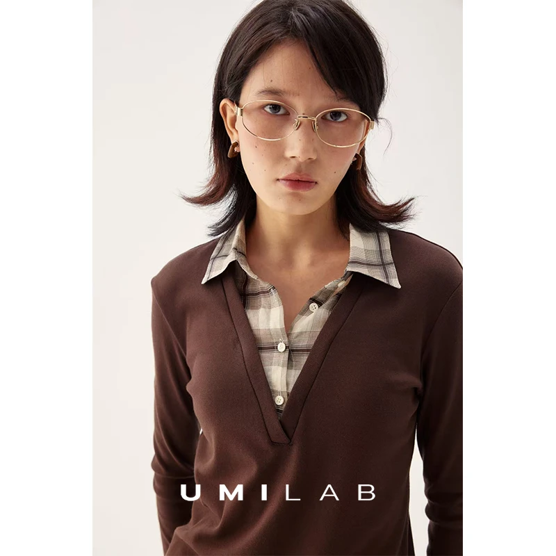 UMILAB｜余温*时髦知识分子 100%苎麻+高品质精梳棉拼接T恤T776W