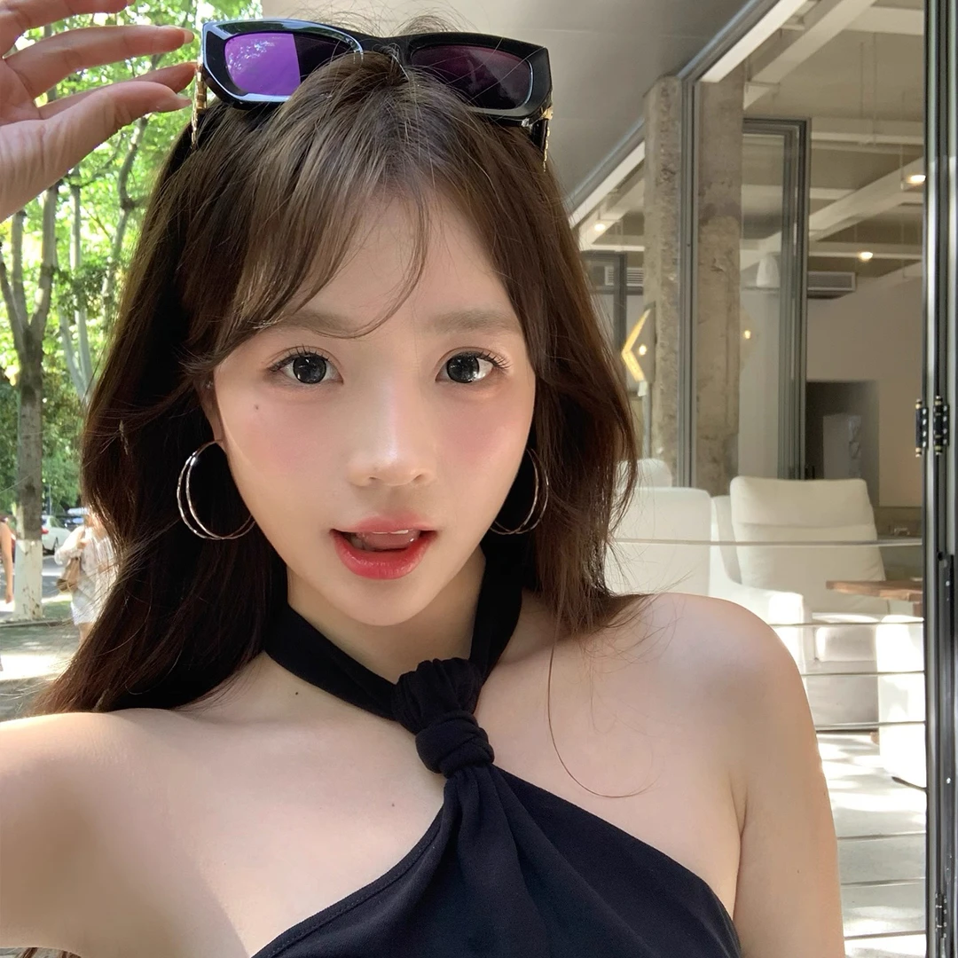 姐感天菜～夏季时髦双层圆圈耳环高级感气质素圈大耳饰