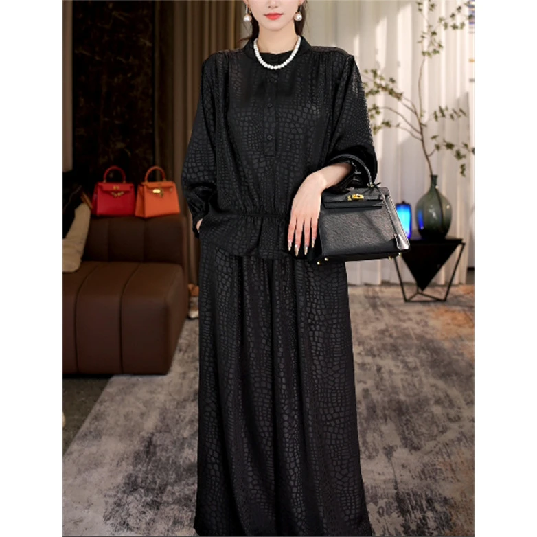 春款上新【时光】时尚格纹打揽设计宽松显瘦时髦上衣裤子套装-0750#