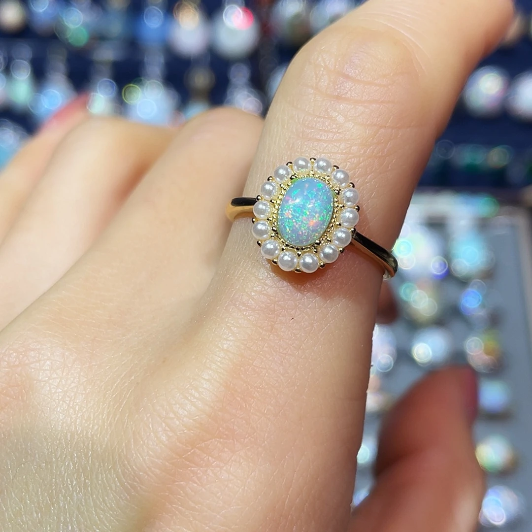 欧泊银S925镶嵌戒指