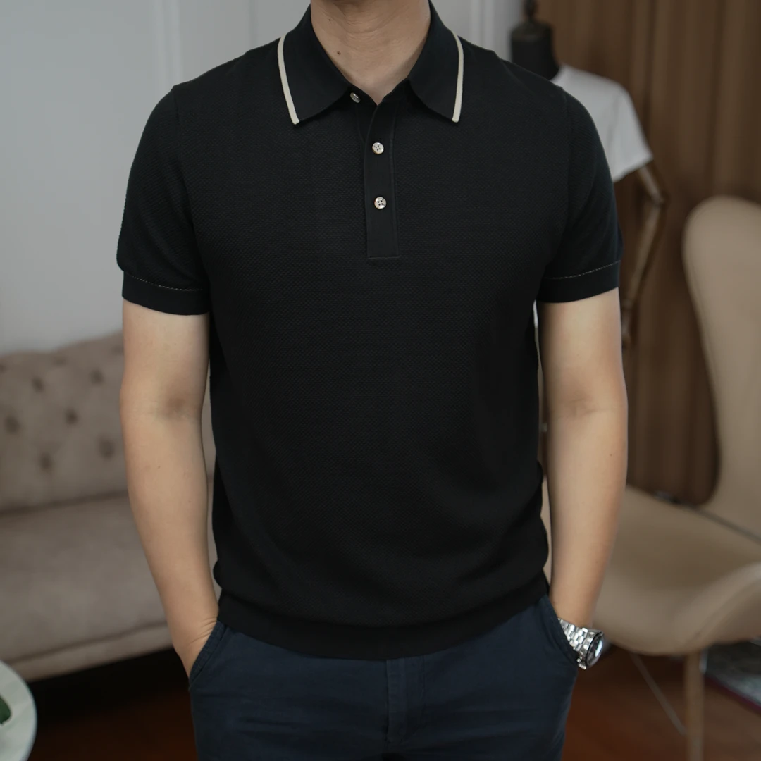 夏季透气桑蚕丝POLO衫短袖T恤  884173