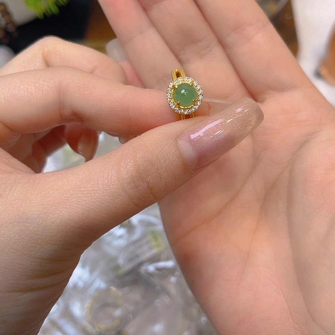 翡翠银S925镶嵌戒指