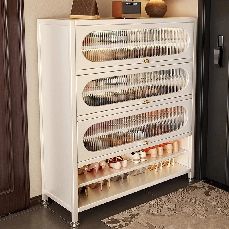 优勤钢制鞋柜家用落地多层防尘鞋架门口入户玄关大容量收纳置物柜