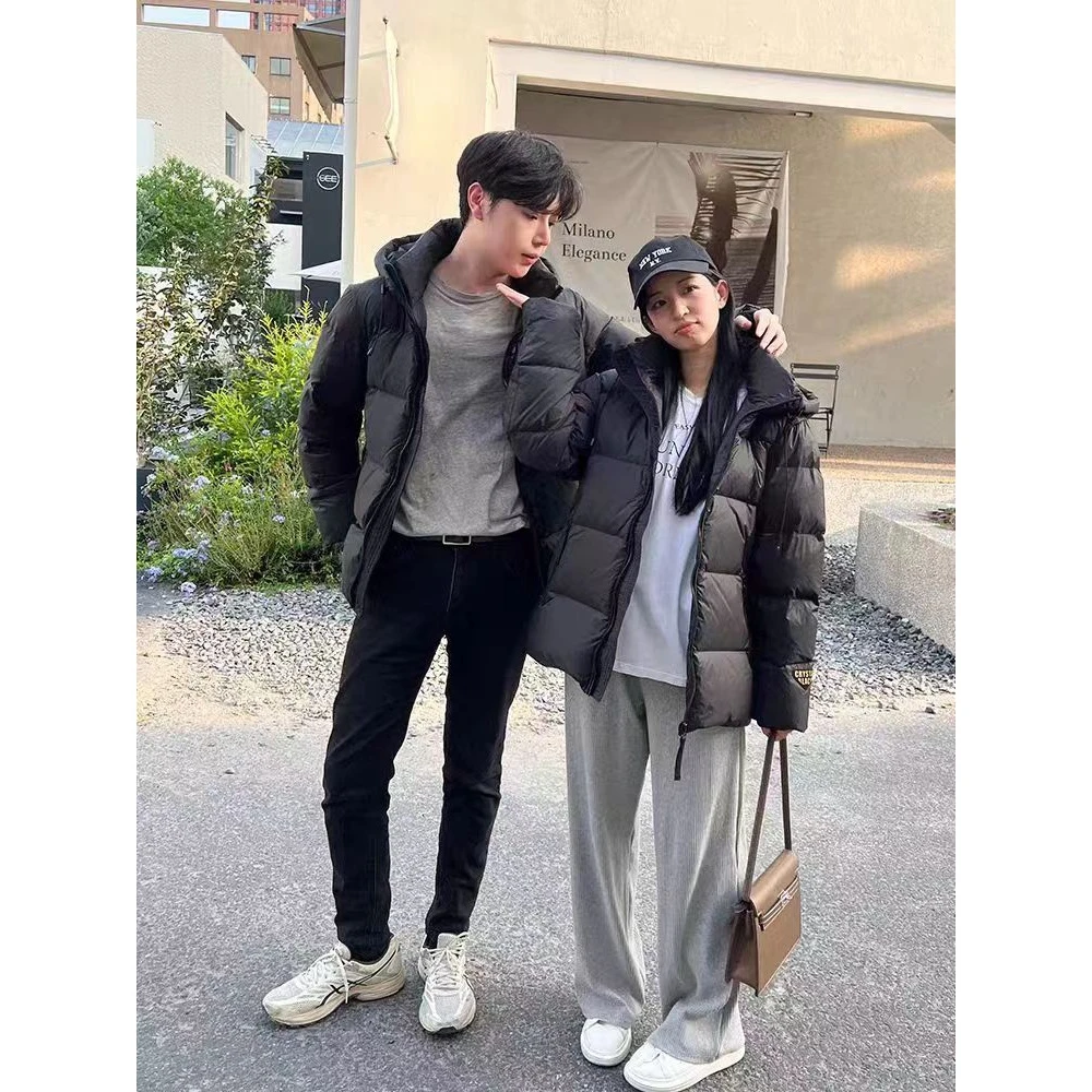 A47#黑金羽绒服2025新冬时尚加厚抗寒保暖男女情侣休闲外套潮