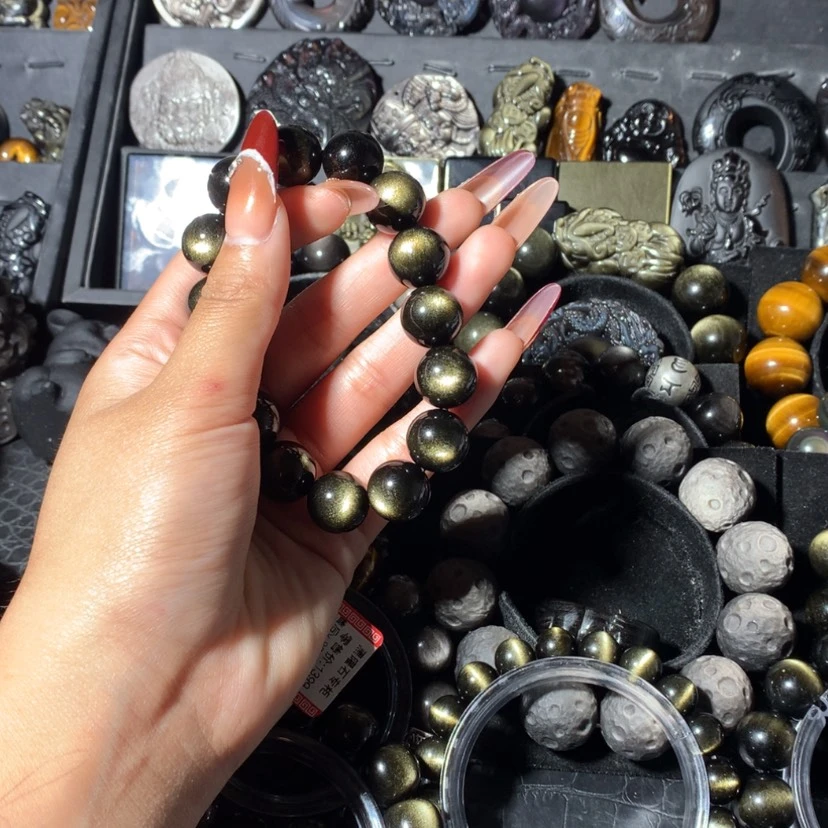 【闪购商品】黑曜岩手链未镶嵌『****』