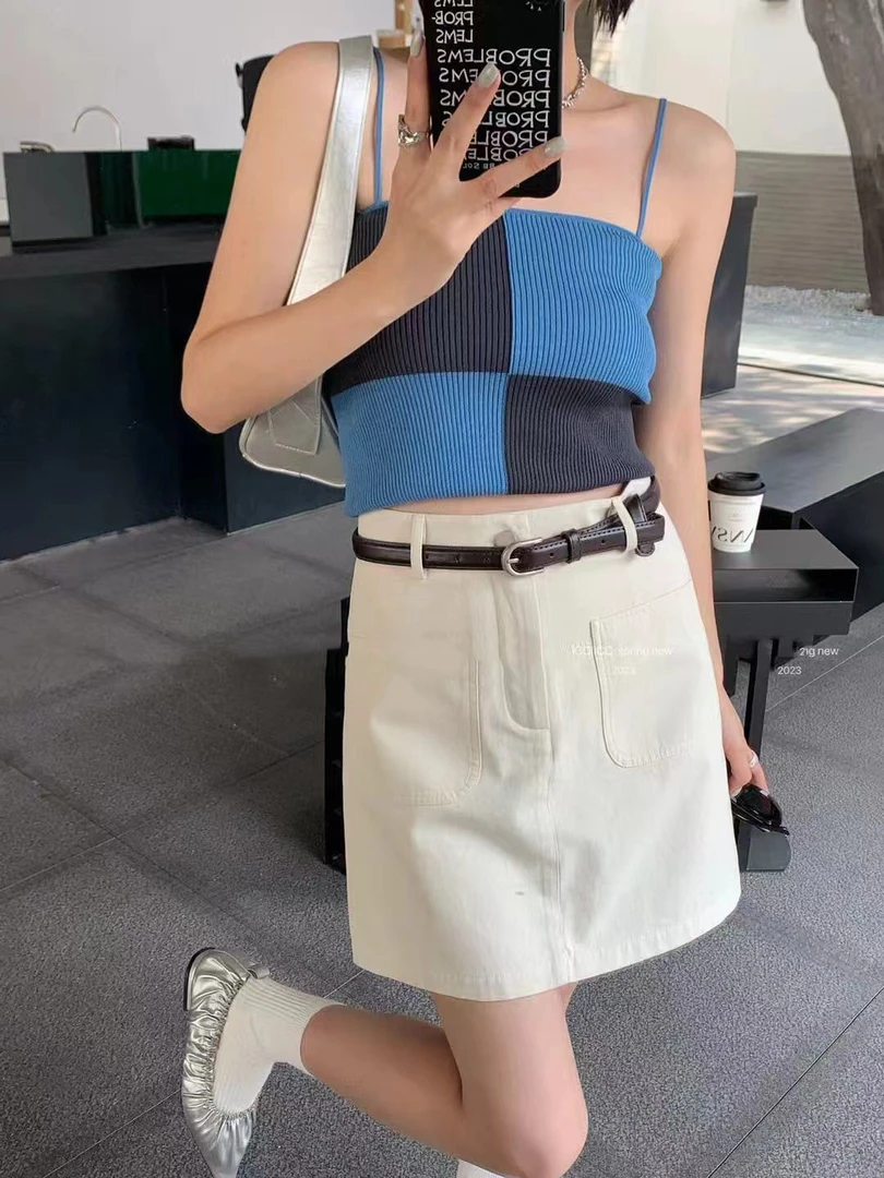 2303 名欧薄款显瘦工装半裙