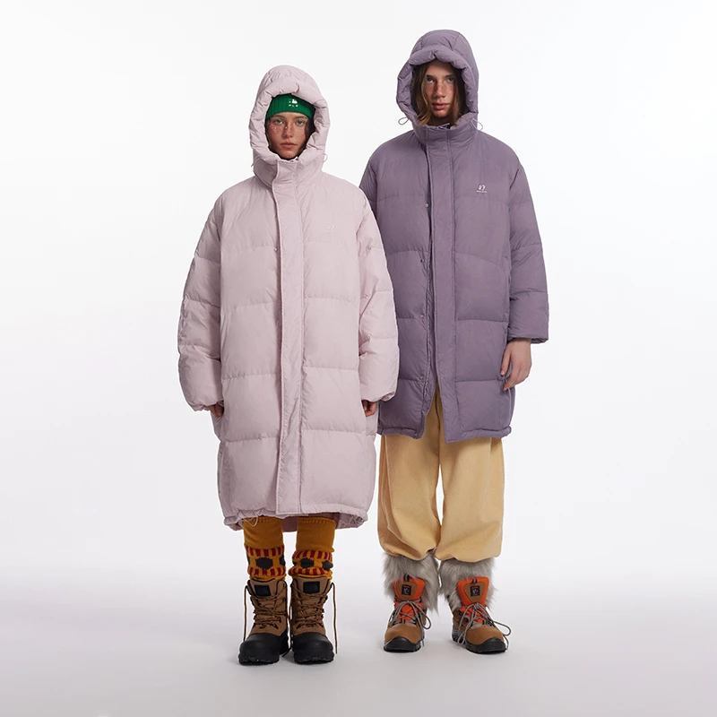 江南先生美式90白鸭绒刺绣长款羽绒服冬季男女防水外套潮JN44K73