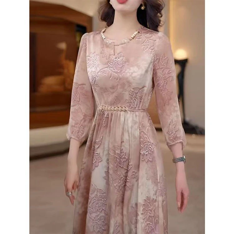 2碎花连衣裙2025新款女夏季高级流行轻奢连衣裙