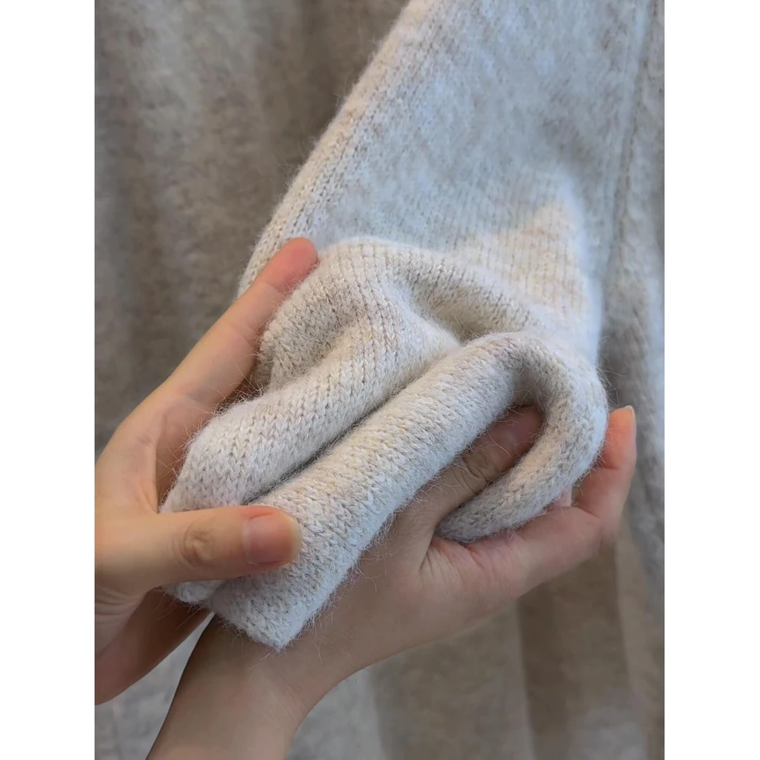 韩系慵懒风蝴蝶结毛衣女+宽松针织衫半身裙时尚套装