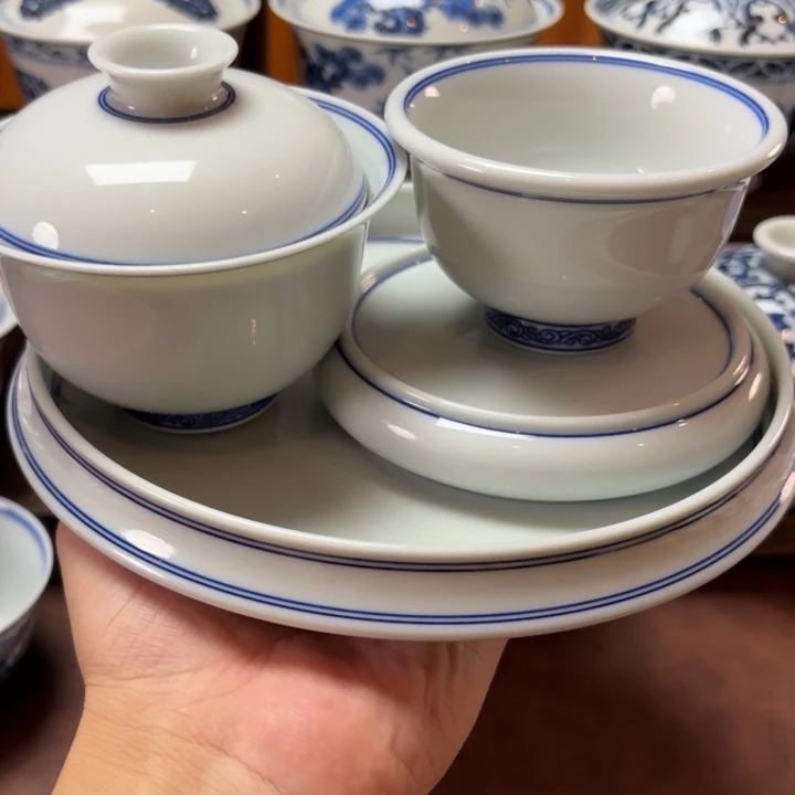 景德镇纯手工怀瑾守拙小元宝四件套