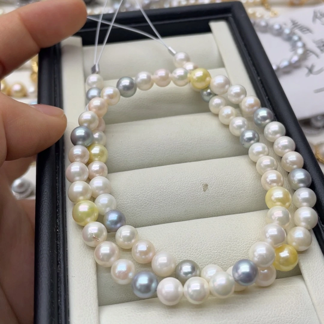 海水珍珠银S925镶嵌项链