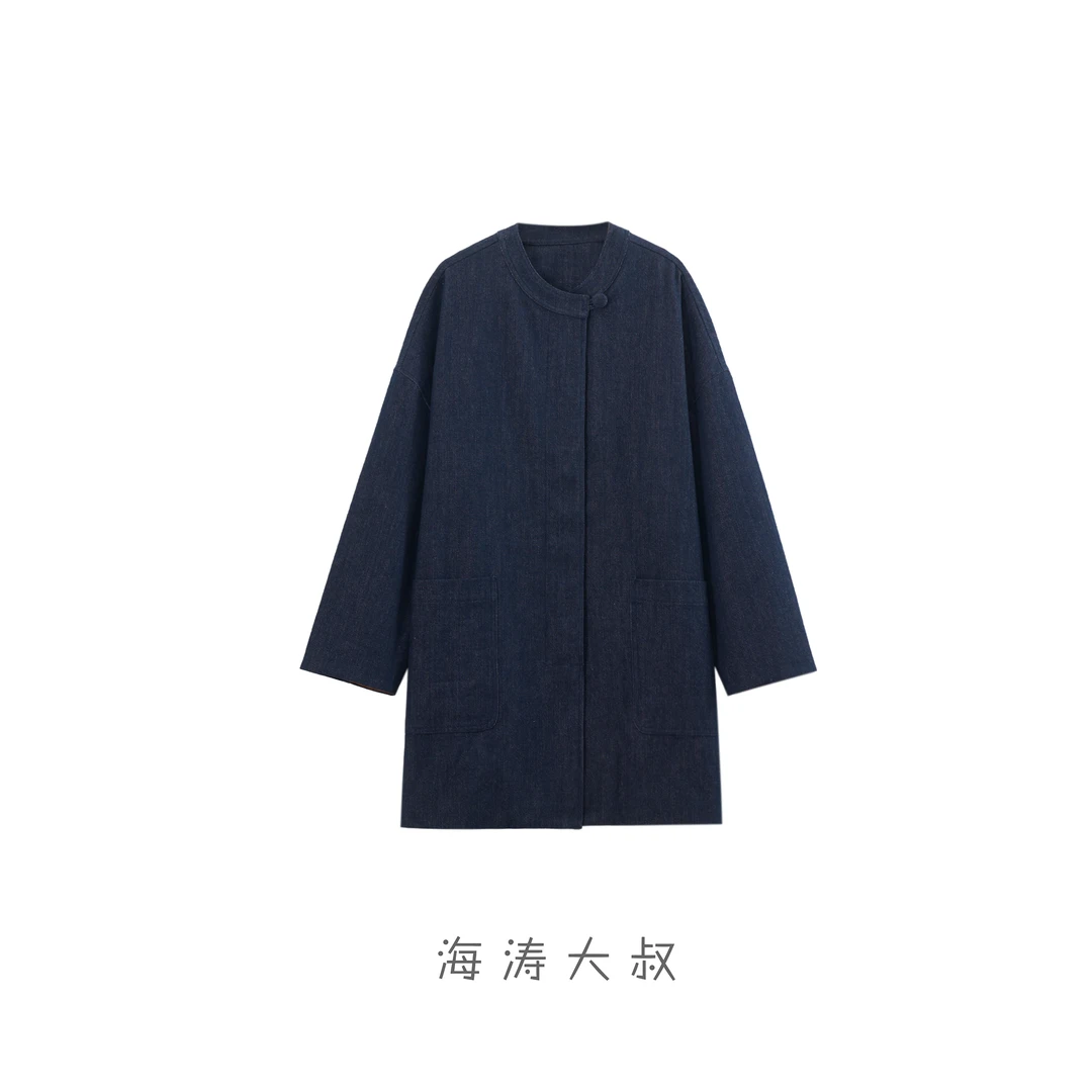 【海涛大叔】重磅高订新疆长绒棉肌理感水洗牛仔风衣