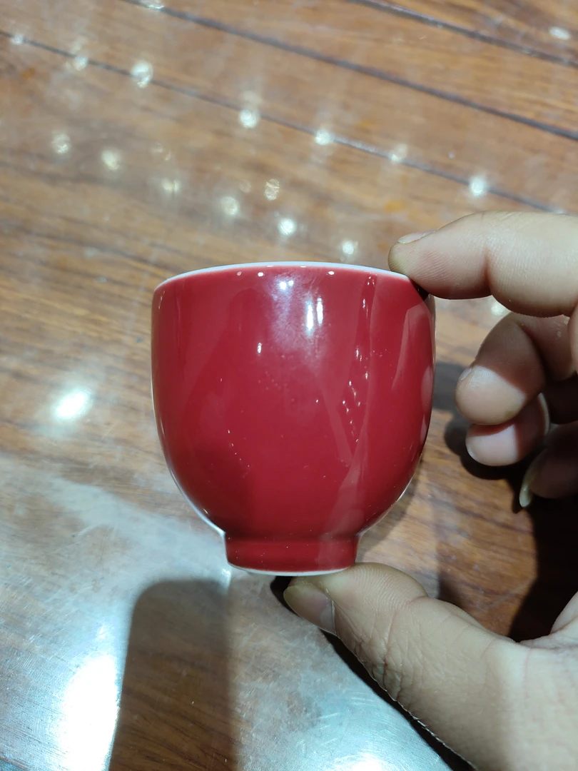 景德镇祭红釉主人杯