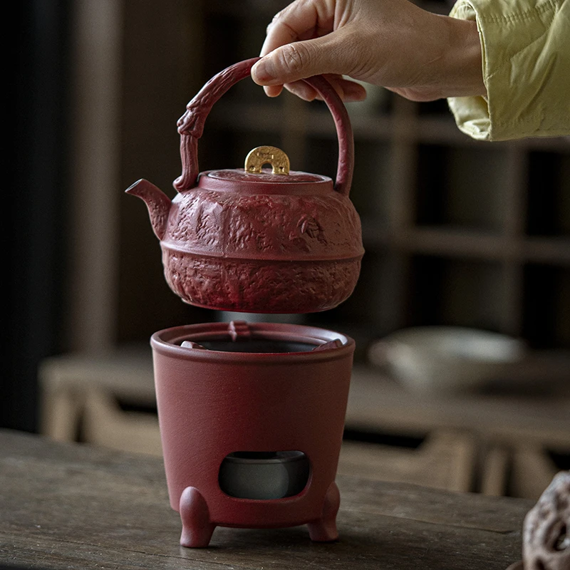 故宫红年礼围炉煮茶套装复古文创煮茶壶炭炉茶具婚庆礼物