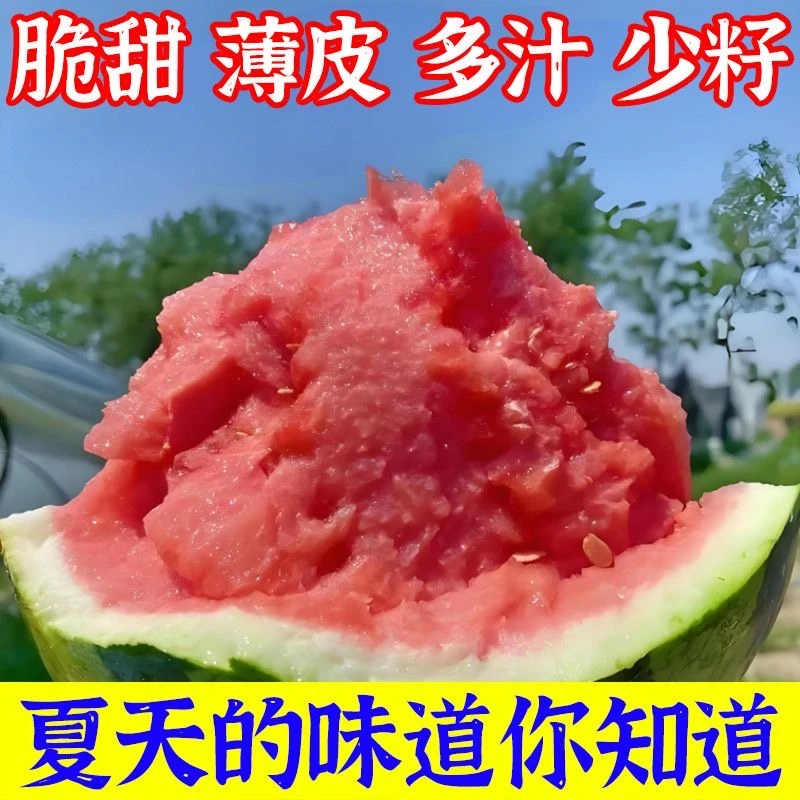 海南头茬麒麟西瓜脆甜多汁4-8斤手剥皮麒麟大西瓜