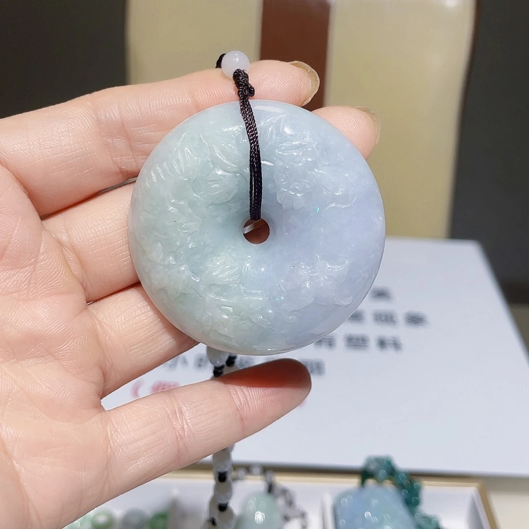 翡翠未镶嵌吊坠(赠链)A货平安扣