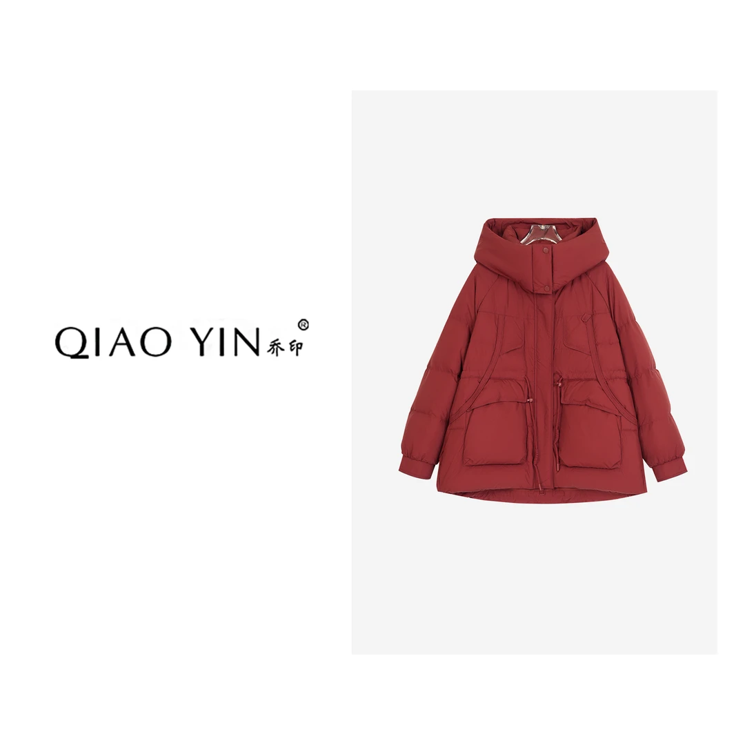 QIAO YIN“羽绒服”短款时尚休闲女士保暖冬季简约潮流QY26194