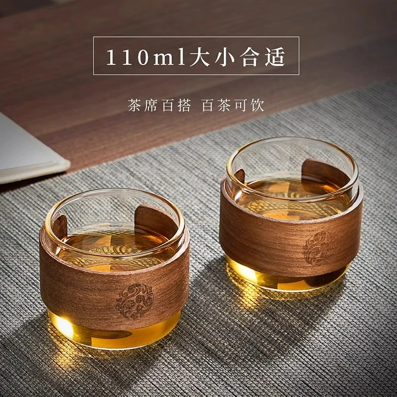 功夫茶杯高档防烫茶盏茶具家用喝茶的杯子男士小茶杯玻璃茶杯高端