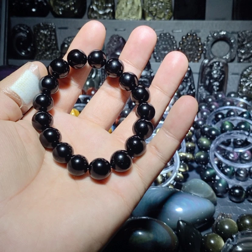 【闪购商品】黑曜岩手链未镶嵌?**猫