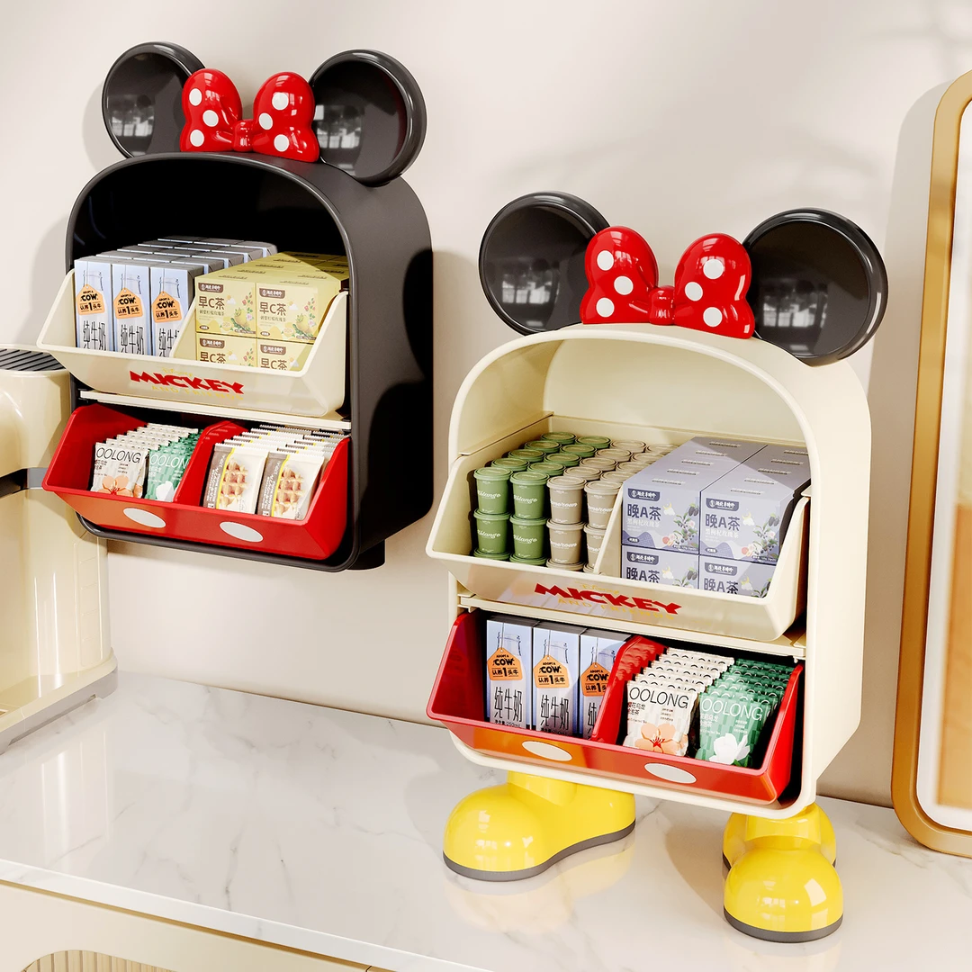 Disney/迪士尼茶包收纳盒高级茶水间咖啡胶囊置物架办公室吧台