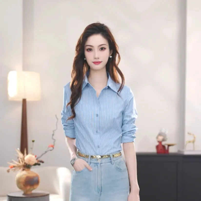 阿玛施AMASS经典百搭纯色通勤收身显瘦单排扣阿玛施衬衫530022