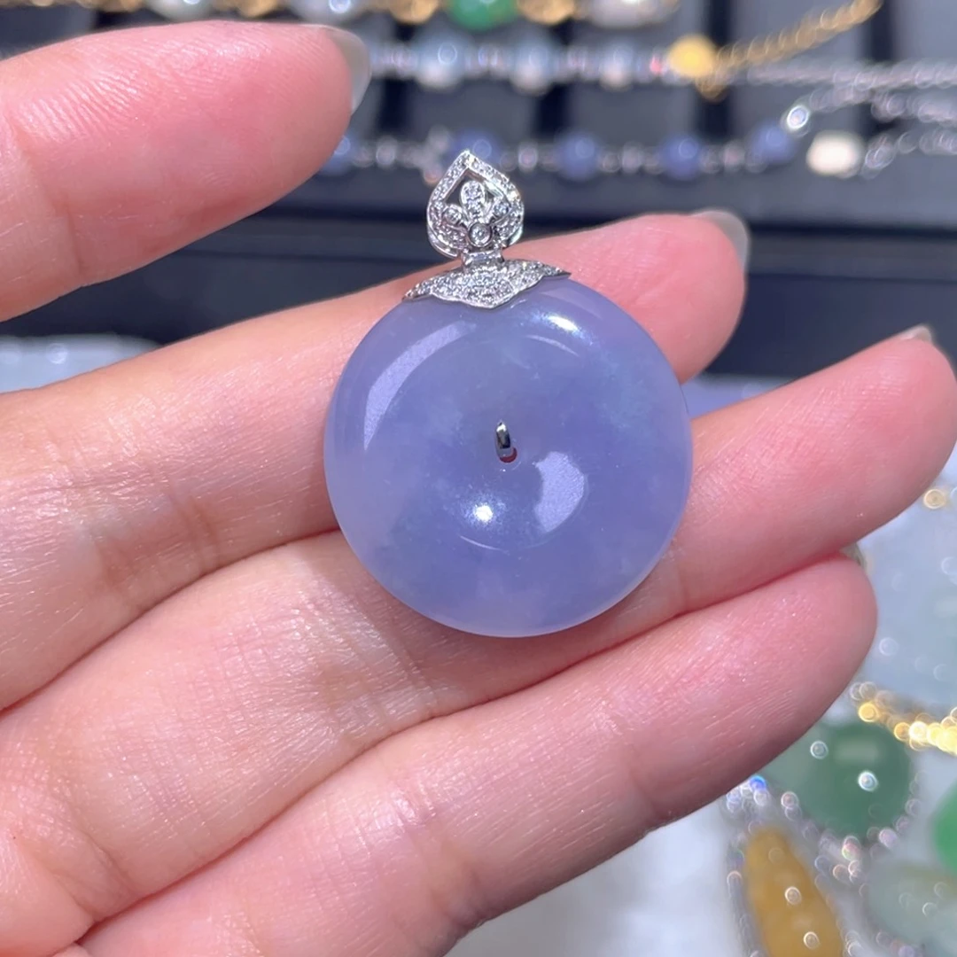颈饰18K金镶嵌翡翠翡翠