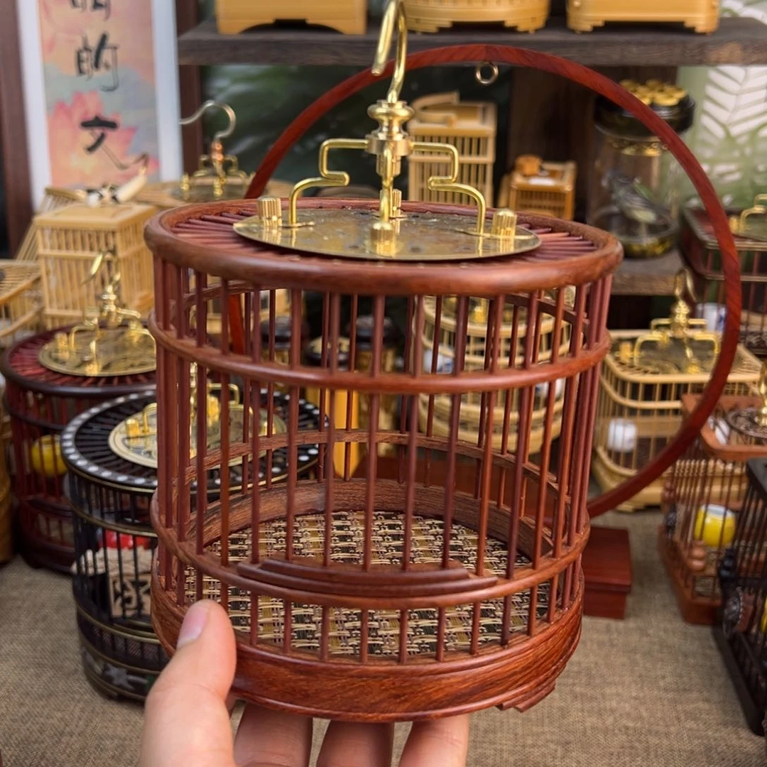 红檀大圆笼只带垫子不带蝈蝈捡漏款