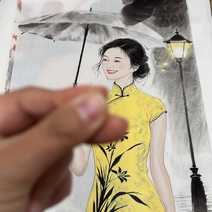 子***天国画花鸟等图案为一体而