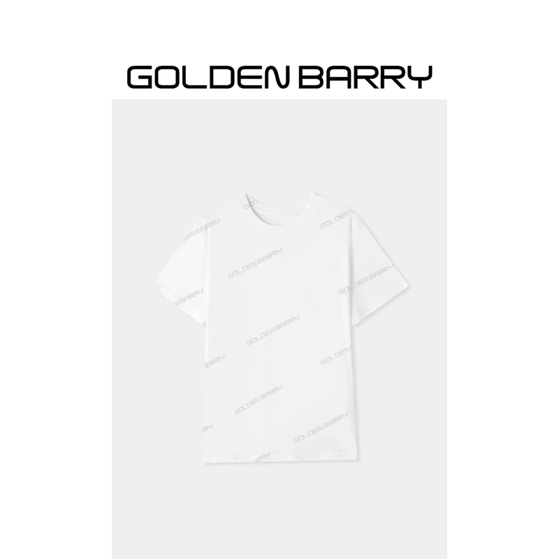 GOLDENBARRY|201768夏季简约纯色百搭圆领净版短袖T恤设计感上衣