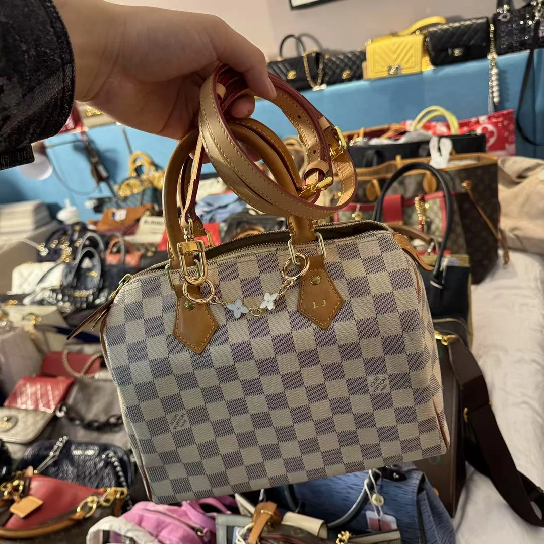 95新 LouisVuitton/路易威登 白棋盘格sp25手提款/龙龙在包展