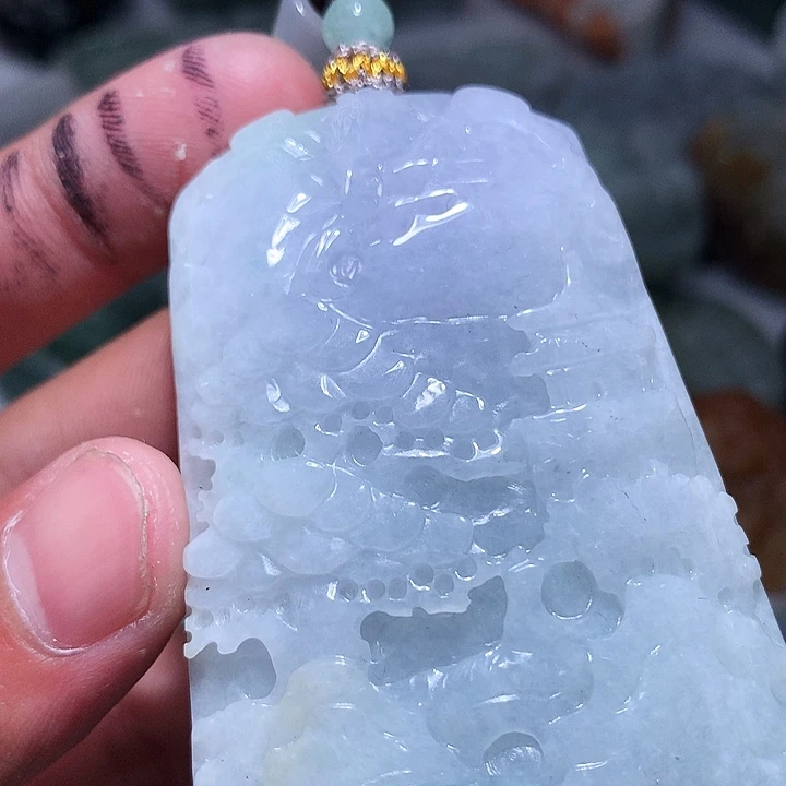 翡翠未镶嵌颈饰保真天然a货翡翠