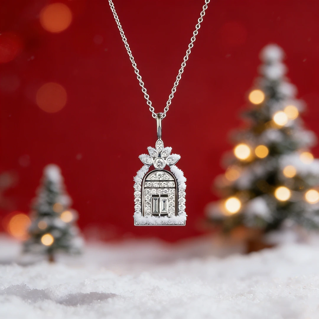 实验室培育钻石【闪耀钻石】幸福之门白金吊坠S160