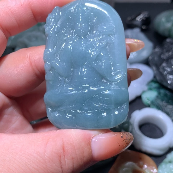 翡翠未镶嵌颈饰保真天然A货翡翠