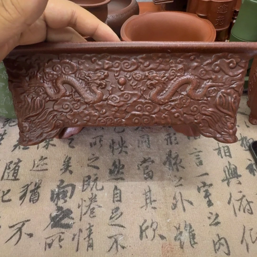 紫砂花盆22x15x6.8内经紫砂花盆