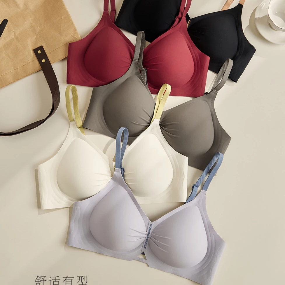 无钢圈果冻软支撑无痕内衣女显大女士无痕薄杯轻塑聚拢侧收文胸罩