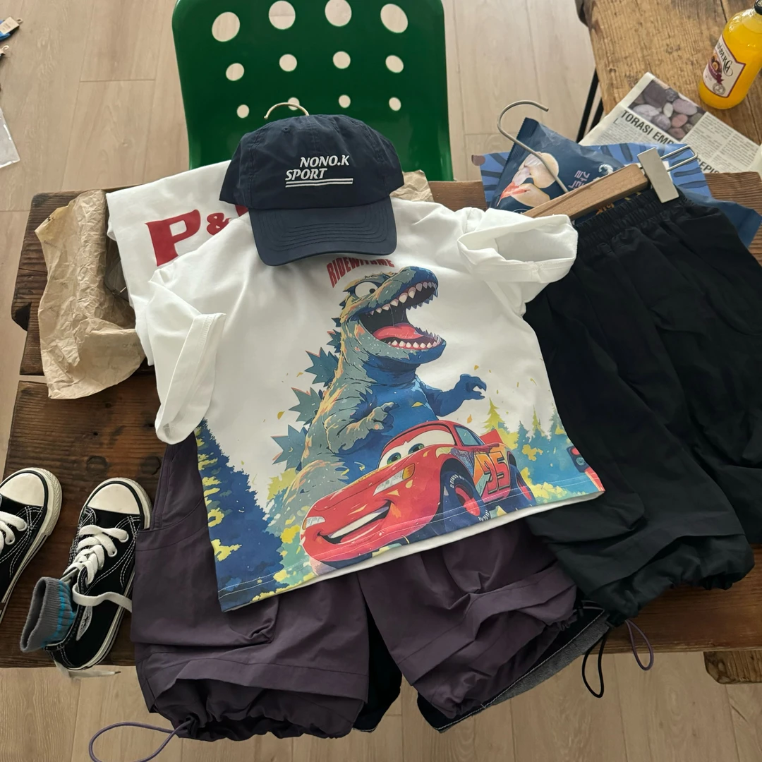 恐龙汽车 儿童春夏新款短袖T恤  25307