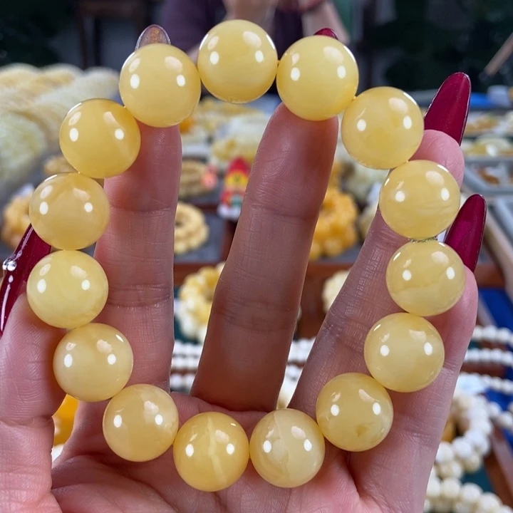 琥珀未镶嵌珠宝奇石14圆珠26.04