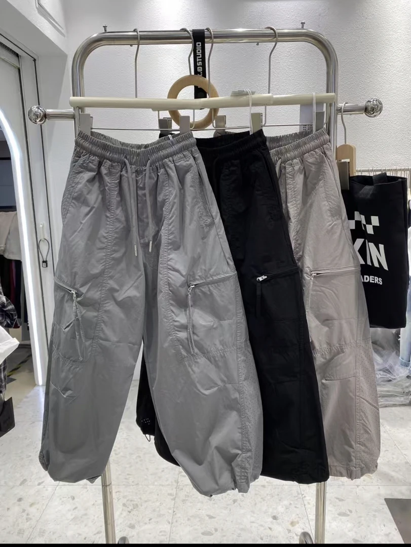 2025新款薄款透气孔伞兵工装裤中大童男女童亲子