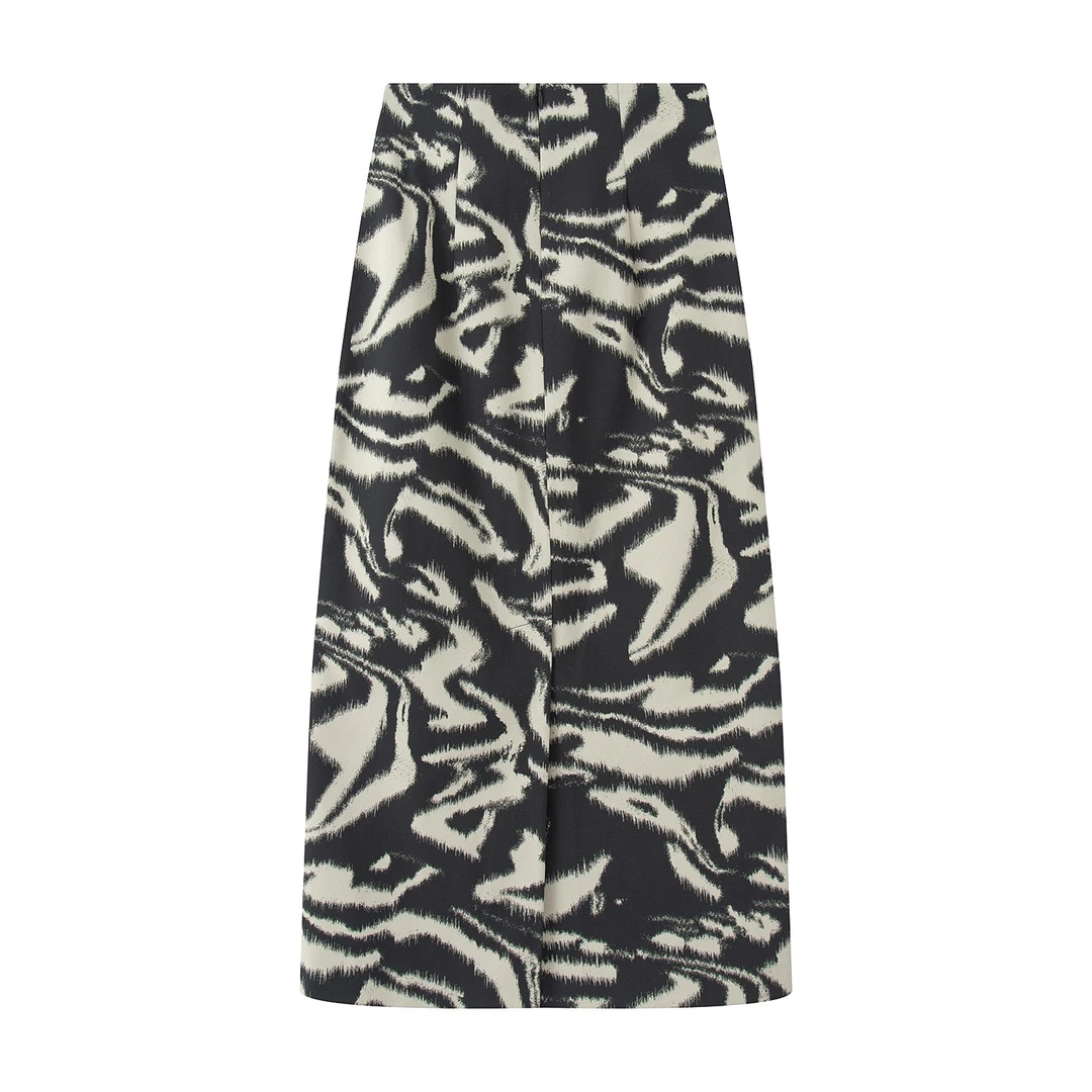 迪家2025夏季新款休闲百搭高腰显瘦半身裙女1320