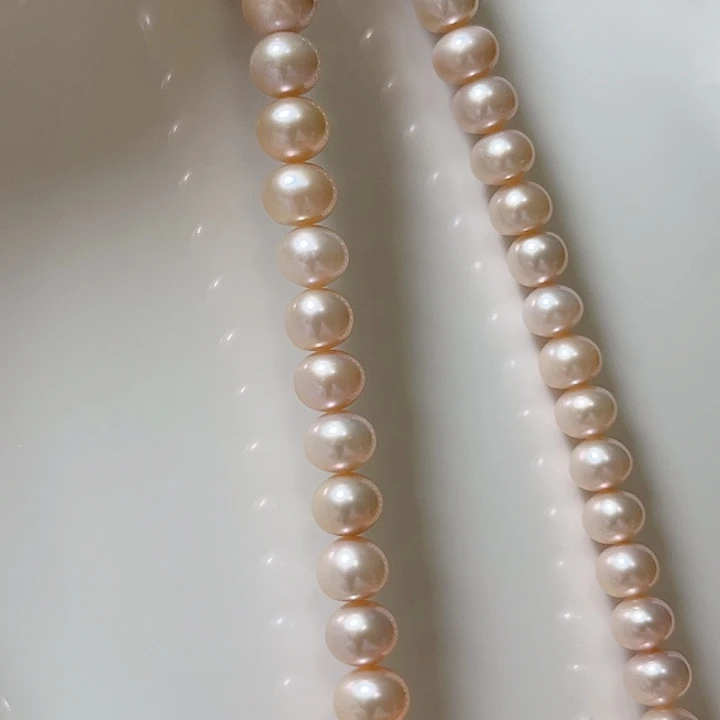 淡水珍珠9.2左右曼塔玫瑰粉未镶嵌